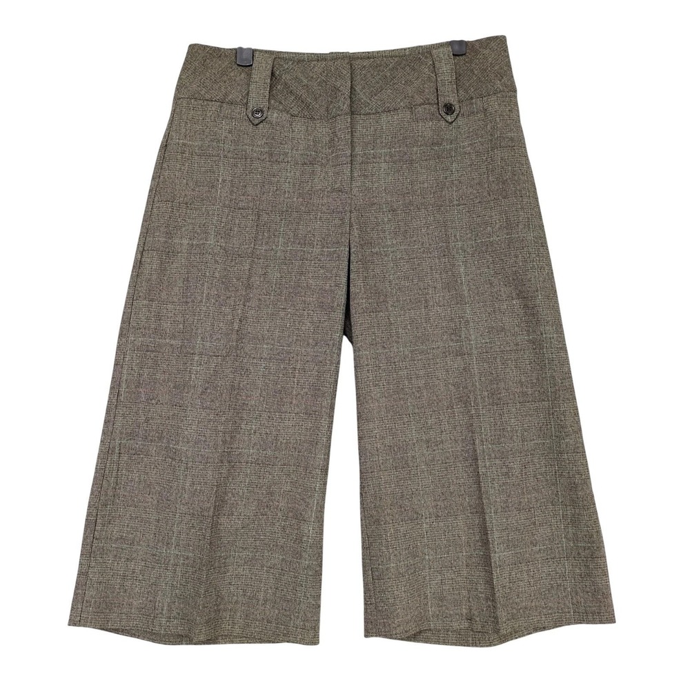 David Paul Brown Tweed Culottes Cropped Pants Womens 8 33x20" Made USA Academia